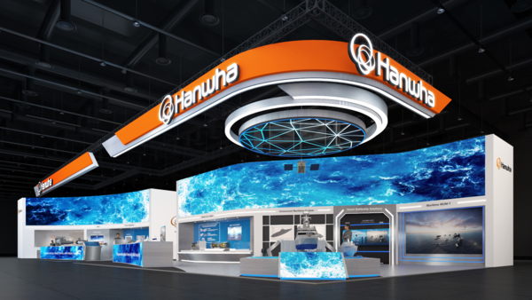 ▲2025 국제해양방위산업전에서 한화 통합관을 처음으로 선보이는 한화오션, 한화시스템, 한화에어로스페이스의 전시관 조감도. ⓒ한화