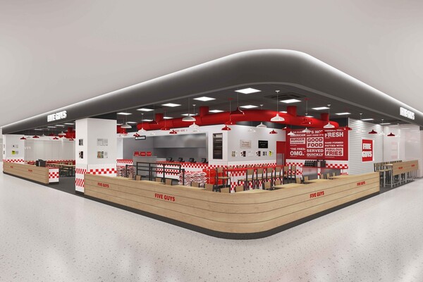 ▲파이브가이즈를 운영하는 에프지코리아가 오는 7월 25일 서울 용산에 국내 8번째 매장으로 오픈 예정인 ‘파이브가이즈 용산’ 조감도. ⓒ에프지코리아