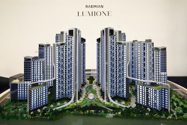 ▲개포우성7차 래미안 루미원 홍보관 모형. ⓒ삼성물산