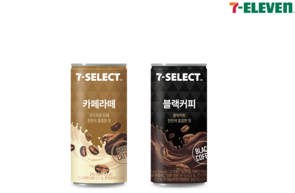 ▲세븐셀렉트 카페라떼(왼쪽)와 세븐셀렉트 블랙커피. ⓒ세븐일레븐