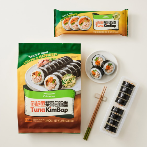 ▲중국 대형 유통채널에 입점한 풀무원 냉동김밥 이미지. ⓒ풀무원