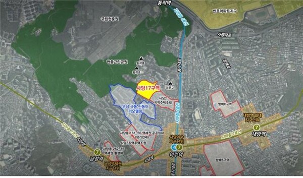 ▲사당동 63-1 일대 사업대상지 위치도. ⓒ서울시