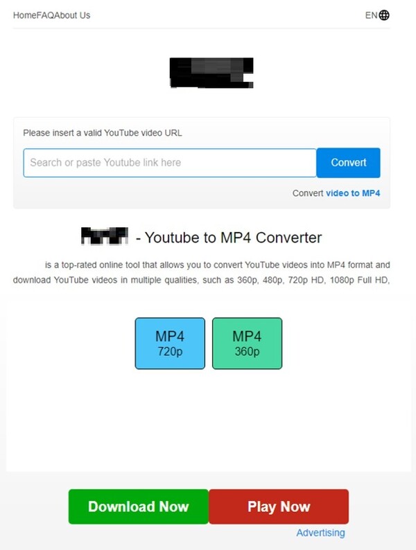 ▲유튜브 동영상 저장 사이트로 위장한 피싱 페이지. ⓒ안랩