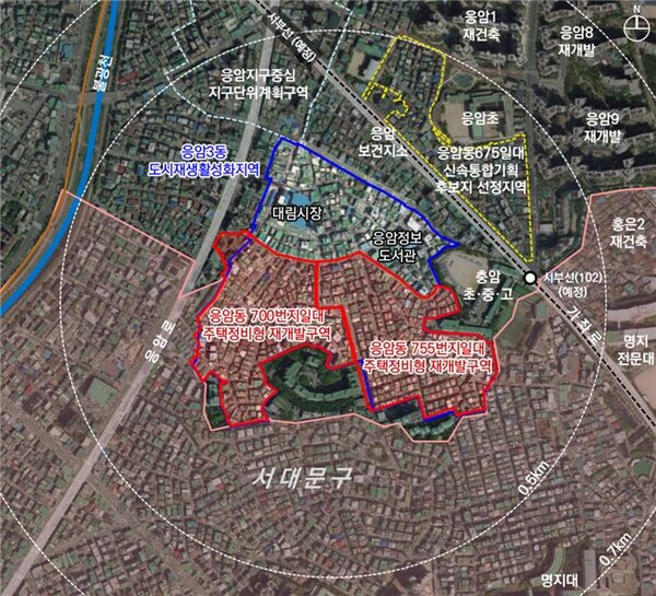 ▲은평구 응암동 700번지 및 755번지 일대 위치도. ⓒ서울시