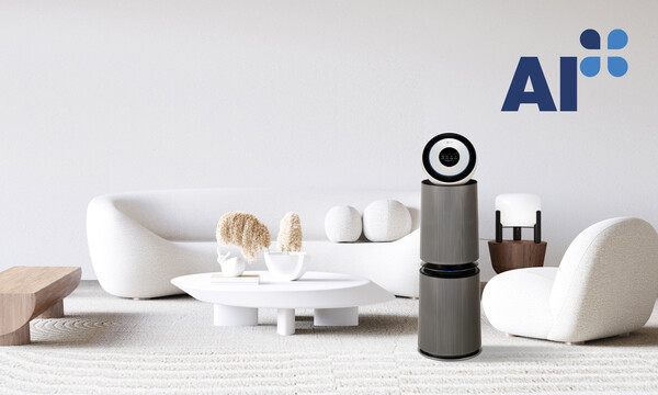 ▲AI 공기질 센서를 적용한 LG 퓨리케어 AI 오브제컬렉션 360˚ 공기청정기. ⓒLG전자
