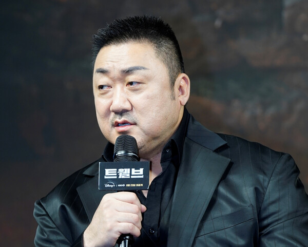 ▲'트웰브' 제작발표회에 참석한 마동석. ⓒSTUDIO X+U
