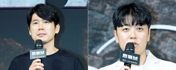 ▲'트웰브' 제작발표회에 참석한 강대규 감독(왼쪽), 한윤선 감독. ⓒSTUDIO X+U