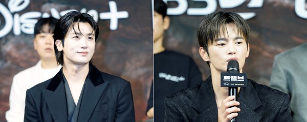 ▲'트웰브' 제작발표회에 참석한 박형식(왼쪽), 서인국. ⓒSTUDIO X+U