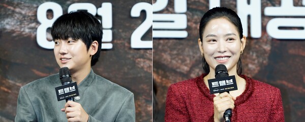 ▲'트웰브' 제작발표회에 참석한 성유빈, 안지혜. ⓒSTUDIO X+U