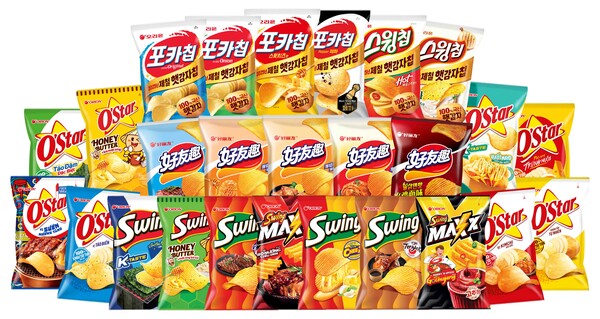 ▲오리온 글로벌 생감자 스낵 제품 이미지. ⓒ오리온
