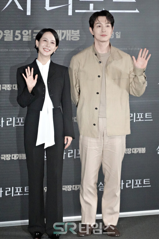 ▲'살인자 리포트' 기자간담회에 참석한 조여정(왼쪽), 정성일. ⓒ심우진 기자