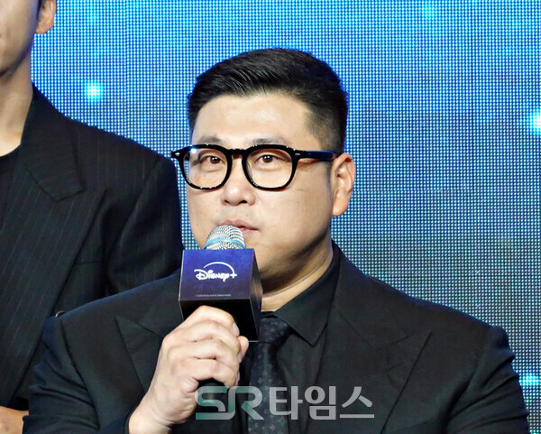 ▲'북극성' 제작발표회에 참석한 강동원, 전지현, 오정세, 김해숙, 유재명, 이미숙, 박해준, 이상희, 주종혁(사진 완쪽부터). ⓒ심우진 기자