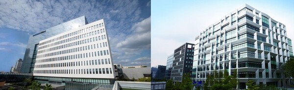 ▲인천 송도 삼성바이오에피스 사옥(왼쪽)과 경기도 판교 삼양바이오팜 사옥. ⓒ각 사