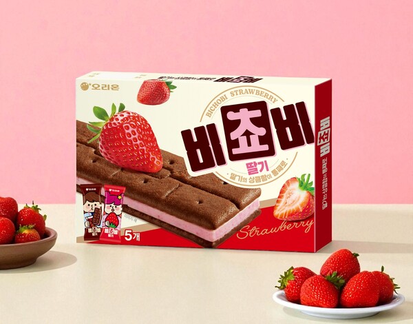 ▲비쵸비 딸기 제품 연출 이미지. ⓒ오리온