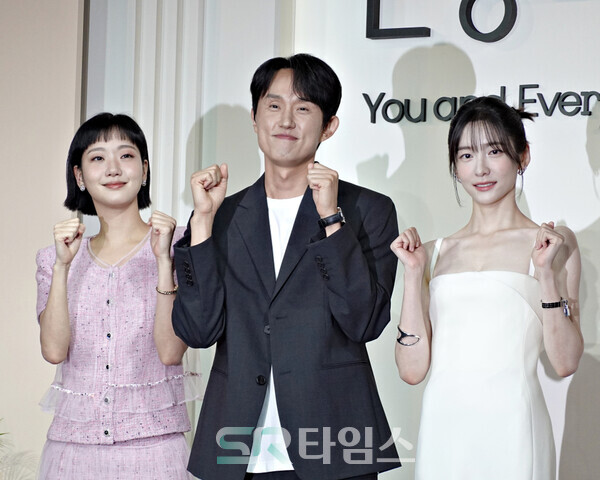 ▲'은중과 상연' 제작발표회에 참석한 김고은, 조영민 감독, 박지현(사진 왼쪽부터). ⓒ심우진 기자