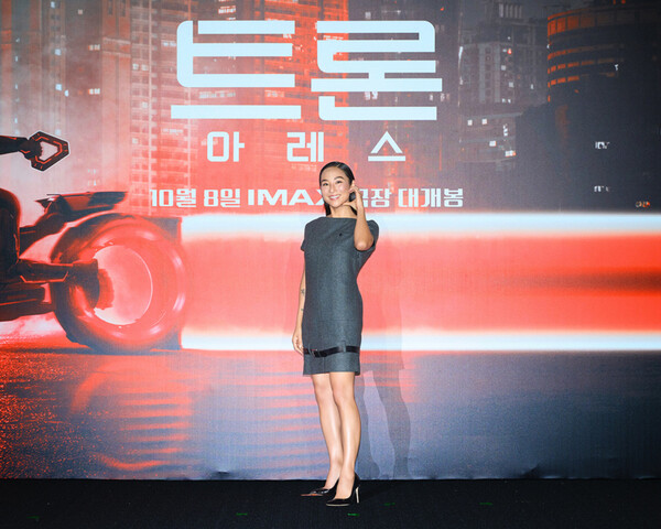 ▲'트론: 아레스' 기자간담회에 참석한 그레타 리. ⓒ월트디즈니 컴퍼니 코리아