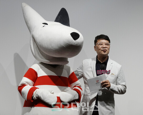 ▲ 제27회 부천국제애니메이션페스티벌 미디어 오픈 테이블에 참석한 서채환 조직위원장. ⓒ심우진 기자