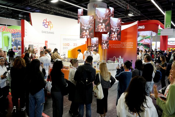 ▲대상이 지난 4일~8일 독일 쾰른에서 개최된 대규모 식품 박람회 ‘아누가 2025’ 참가해 종가와 오푸드 등 K푸드를 알렸다. 사진은 대상 부스 모습. ⓒ대상