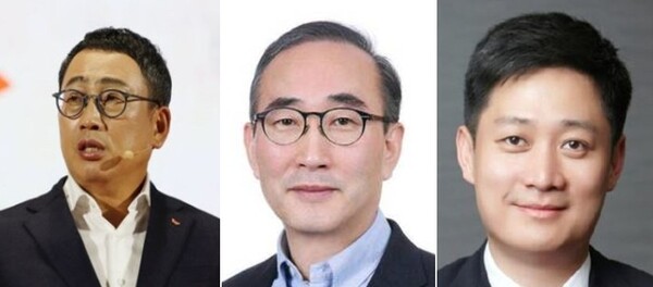 ▲(왼쪽부터) 유영상 SKT 대표·김영섭 KT 대표·홍범식 LG유플러스 대표. ⓒ각 사