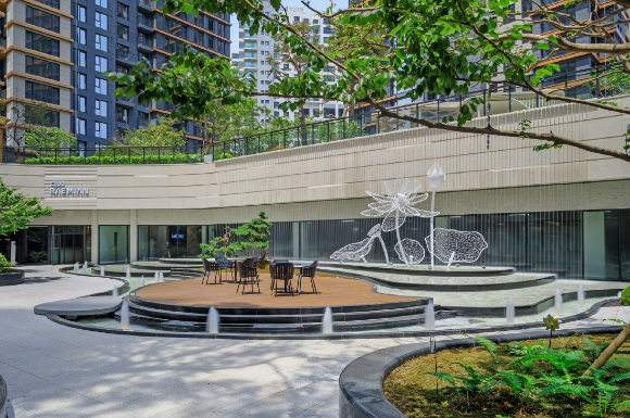 ▲래미안 원펜타스 선큰 정원 전경. ⓒ삼성물산