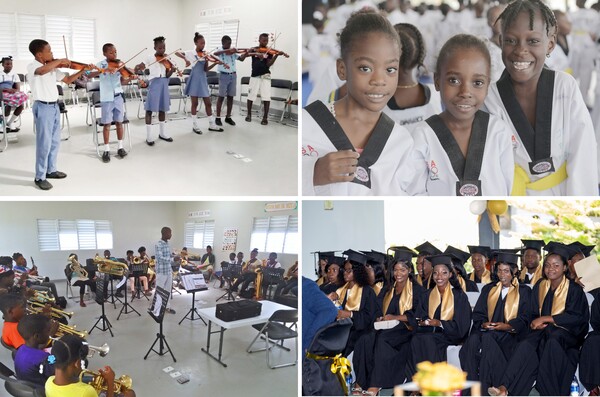 ▲아이티 세아학교 학생들이 다양한 활동을 하는 모습. ⓒ글로벌세아그룹