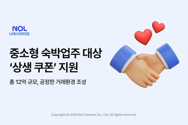 ▲놀유니버스, 중소형 숙박업주와의 상생 위해 ‘상생 쿠폰’ 지원 ⓒ놀유니버스