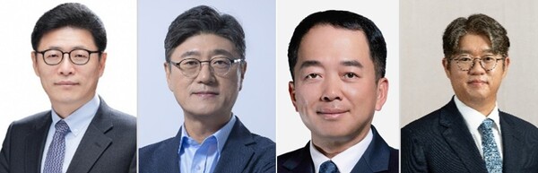 ▲(왼쪽부터)이형희 SK 부회장단 부회장·정재헌 SK텔레콤 사장·한명진 SK텔레콤 CIC장·윤풍영 SK수펙스추구협의회 담당 사장. ⓒSK그룹