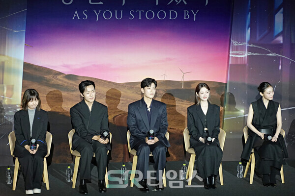 ▲'당신이 죽였다' 제작발표회에 참석한 이정림 감독, 이무생, 장승조, 이유미, 전소니(사진 왼쪽부터). ⓒ심우진 기자