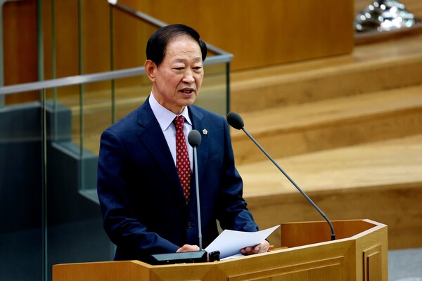 ▲윤재영 의원이 제387회 정례회 제3차 본회의 5분 자유발언을 하고 있다. ⓒ경기도의회