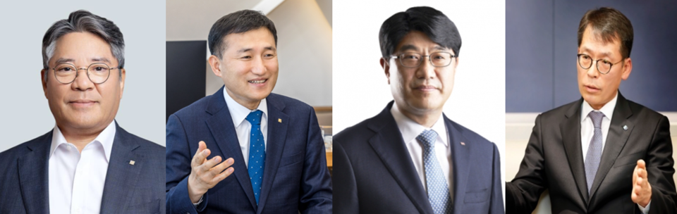 ▲(사진 왼쪽부터) 백종일 전북은행장, 고병일 광주은행장, 방성빈 BNK부산은행장, 김성태 IBK기업은행장. ⓒ각 사 