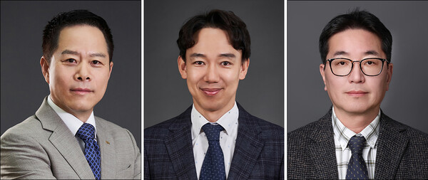 ▲(왼쪽부터)박상영 사장(경영총괄), 배기룡 전무이사(의약연구개발본부장), 정대석 상무이사(인사기획부문장). ⓒ광동제약
