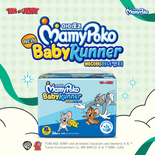 ▲엘지유니참의 영유아 기저귀 브랜드 ‘마미포코’에서 자사 제품 중 가장 얇으면서도 강력한 흡수력을 자랑하는 새로운 프리미엄 기저귀 ‘베이비러너’를 출시했다. ⓒLG생활건강