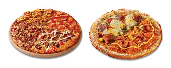 ▲WOW미트피자, 하프앤하프피자. ⓒ맘스터치