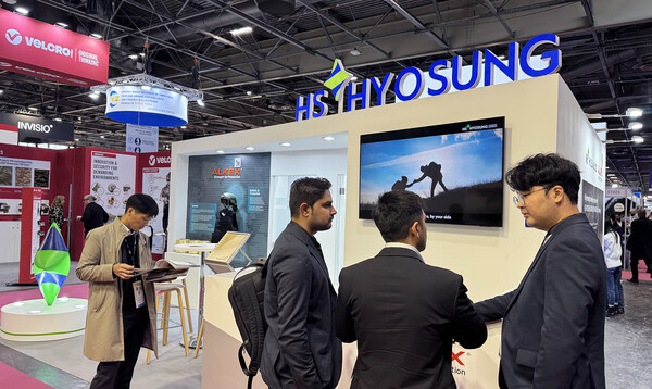 ▲프랑스 파리에서 열리는 '밀리폴 파리 2025'의 HS효성첨단소재 부스 전경. ⓒ효성
