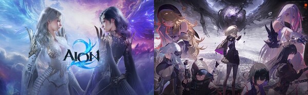 ▲엔씨소프트 아이온2(왼쪽)와 스마일게이트 카오스 제로 나이트메어. ⓒ각 사