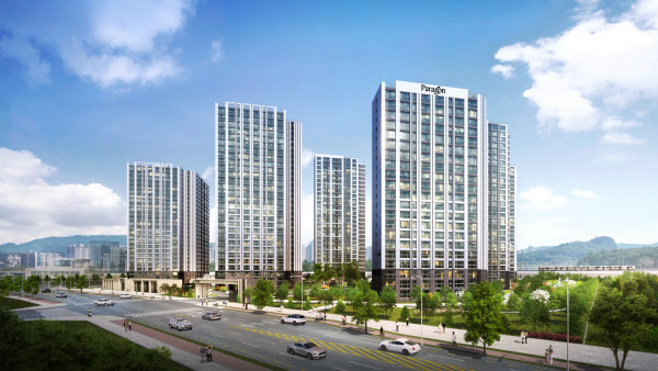 ▲‘회천중앙역 파라곤’ 투시도. ⓒ라인그룹